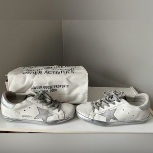 Golden Goose Superstars size 38 white and silver